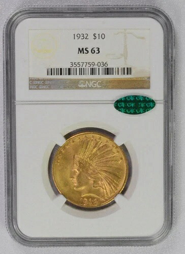CAC 1932 $10 アメリカン ゴールド イーグル インディアン ヘッド MS63 NGC - 送料無料!|WORLD RESOURCE【KING店】