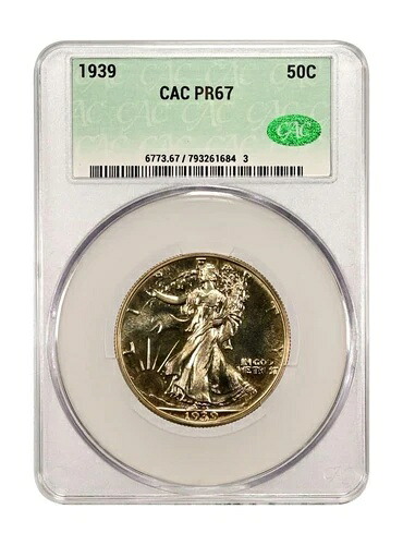 1939年 50セント ウォーキング・リバティ・ハーフ・ダラー CACG PR67 (CAC)|WORLD RESOURCE【KING店】