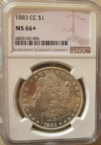 1883年 CC モルガン シルバー ドル NGC MS 66+