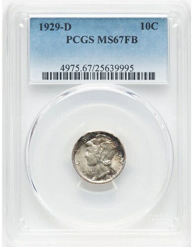 1929-D マーキュリーダイム PCGS MS67FB ウルトラジェム - 美しいトーン｜WORLD RESOURCE【KING店】 681,120円