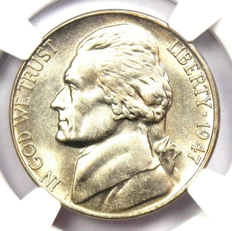 1947-S ジェファーソン ニッケル 5C - NGC MS67 5FS - 希少グレード - NGC 価値 11,000 ドル!