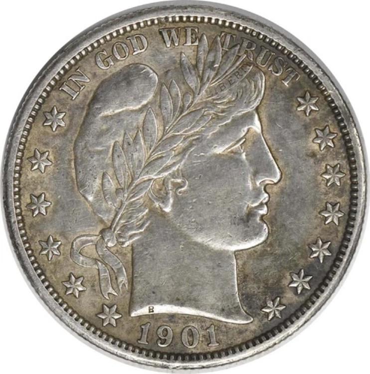 1901-S バーバー シルバー ハーフドル AU 未認定 #111 682,440円