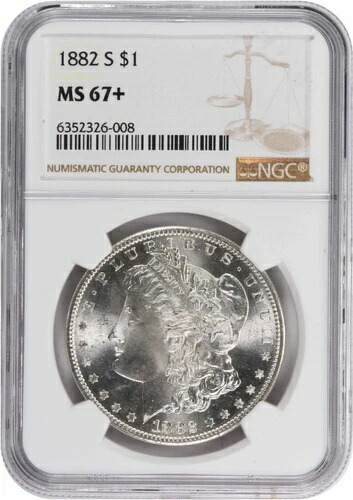 1882-S モルガン銀貨 MS67+ NGC