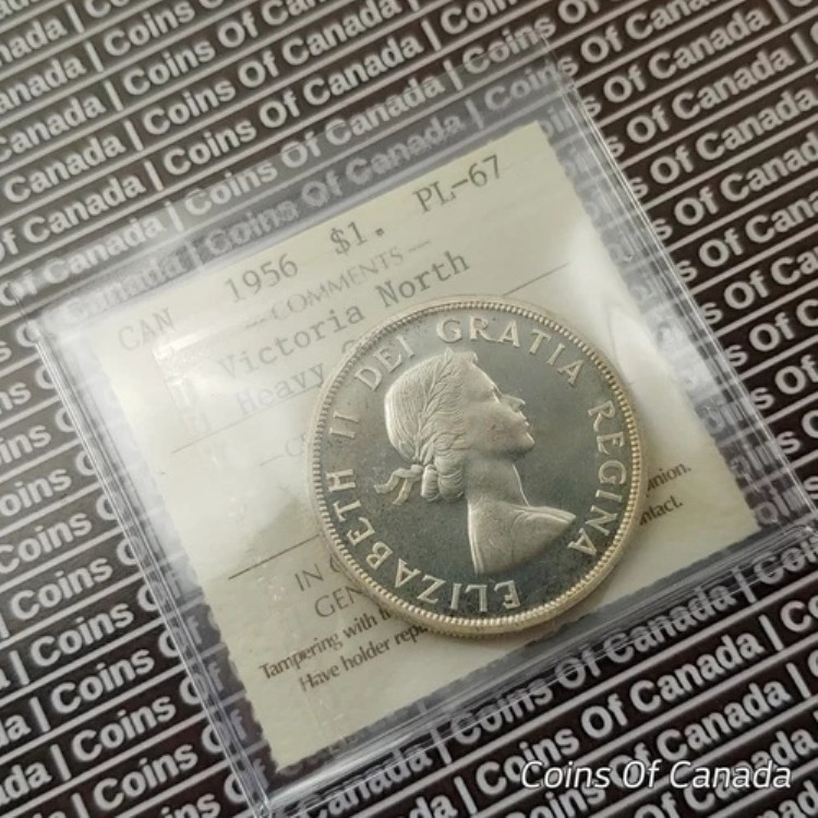 1956年カナダ銀貨 ICCS PL-67 ヘビーカメオ - ビクトリアノース #coinsofcanada