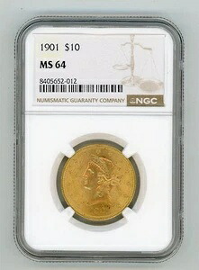 1901年 ゴールド リバティヘッド イーグル 10ドル MS 64 NGC｜WORLD RESOURCE【KING店】