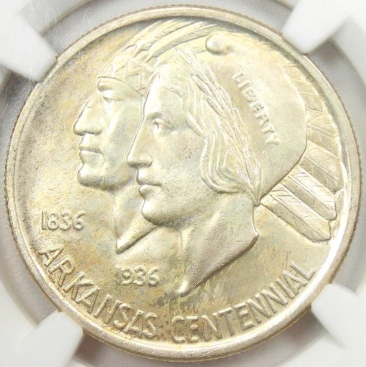 1935年アーカンソーハーフダラー50セント - NGC MS67+プラスグレード認定 - NGC価格4,650ドル|WORLD RESOURCE【KING店】
