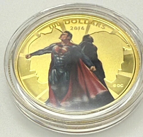 バットマン vs スーパーマン ジャスティスの誕生 - 14カラット金貨 - 発行枚数: 3,000枚 (2016年)