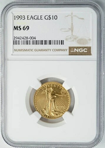 1993年 10ドル アメリカンゴールドイーグル MS69 NGC 950290-4|WORLD RESOURCE【KING店】
