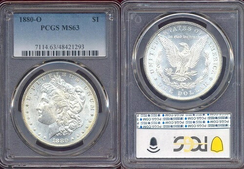 1880-O $1 PCGS MS63-シャープストライク-ミントラスターPQモルガンダラー++｜WORLD RESOURCE【KING店】