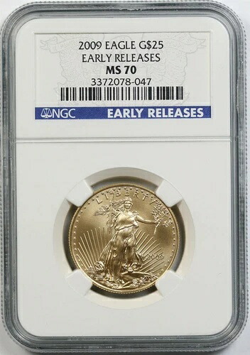 2009年 ゴールドイーグル $25 NGC アーリーリリース MS 70 ハーフオンス 1/2オンス 純金|WORLD RESOURCE【KING店】