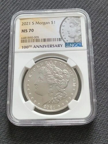 希少なデンバーパーフェクト100周年記念モルガンシルバーダラーコイン NGC MS70 2021-D