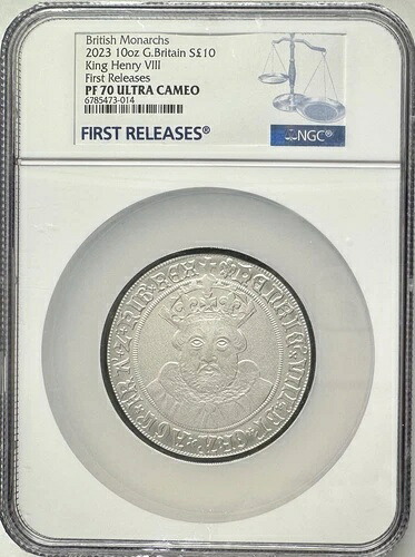 2023年 イギリス 10オンス 銀貨 10ポンド ヘンリー8世 NGC PF-70 UCAM FR|WORLD RESOURCE【KING店】