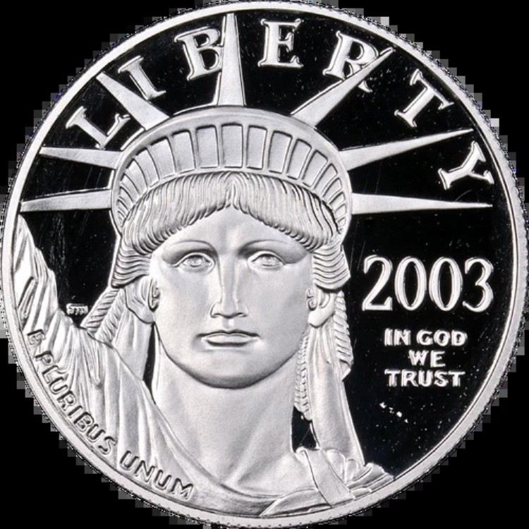 2003-W プラチナ アメリカンイーグル 100ドル プルーフ地金コイン - OGP COA