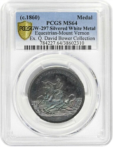 1776年(1860年頃)ワシントン邸 - マウントバーノン馬術メダル MS-64 PCGS|WORLD RESOURCE【KING店】