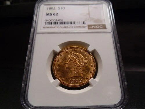 1892 MS62 10ドル金貨 リバティイーグル NGC認定