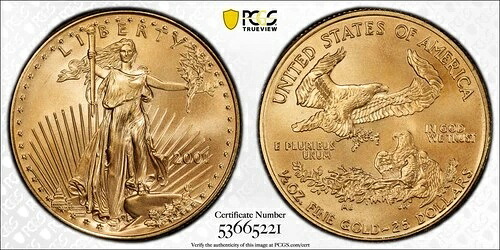 2001 P 地金 $25 ゴールドイーグル 1/2 オンス PCGS MS-69 ゴールドイーグル｜WORLD RESOURCE【KING店】
