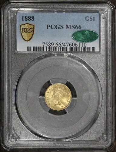 1888年 (MS66 CAC) インディアン・プリンセス・ゴールドドル G$1 PCGS - プレミアムGEM