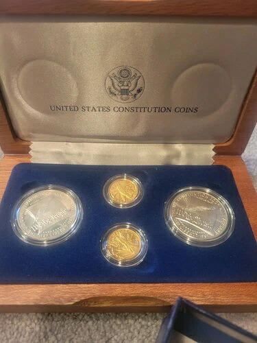 1987年米国造幣局憲法コインプルーフセット 銀貨1ドルと金貨5ドル(COA付き)|WORLD RESOURCE【KING店】