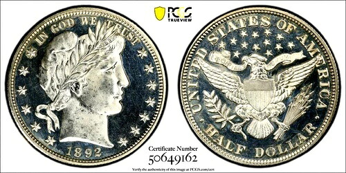 BARBER HALF 1892 PCGS PR 62 CAMEO WOW コインは DCAM のグレード不足のようです!!｜WORLD RESOURCE【KING店】