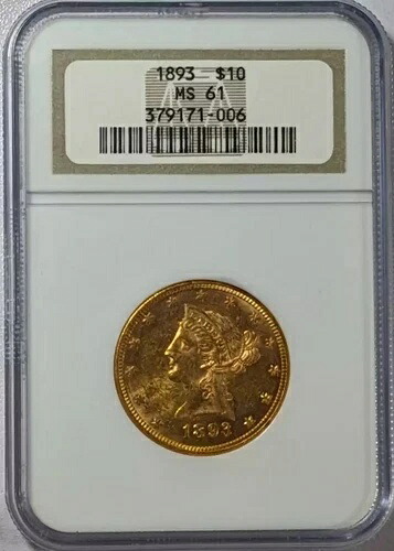 1893年 P ゴールド イーグル リバティヘッド NGC MS-61｜WORLD RESOURCE【KING店】