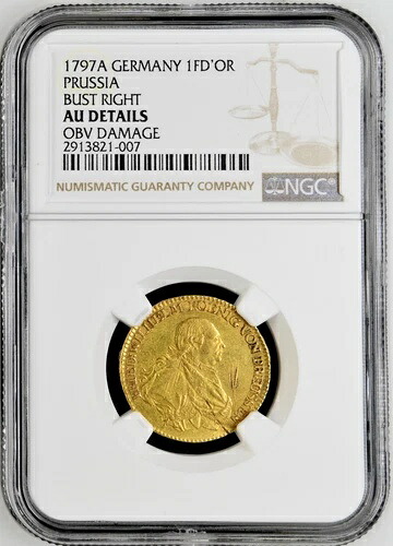 ドイツ 金貨 プロイセン 1797A 1 フリードリヒ・ドール - フリードリヒ2世 NGC AU 詳細｜WORLD RESOURCE【KING店】