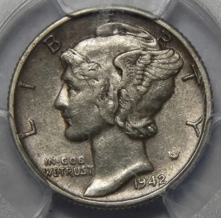 1942/1-D PCGS AU55 マーキュリーシルバーダイム｜WORLD RESOURCE【KING店】