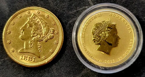 バルク希少金貨ロット 2013 1/4オンス ゴールド ウォー パシフィック 1881 $5 ゴールド リバティ ハーフイーグル｜WORLD RESOURCE【KING店】