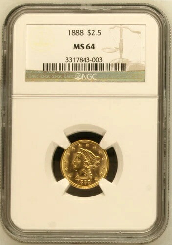 1888 NGC MS64 2.50ドル ゴールド クォーターイーグル｜WORLD RESOURCE【KING店】