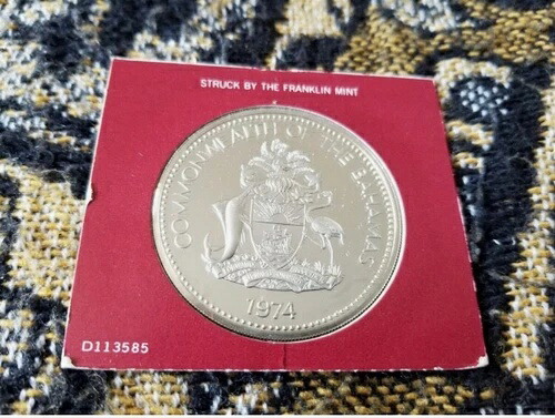 1974年 バハマ 10ドル 10ドル 銀貨 宝石付き プルーフコイン ミロ・バトラー 50.4g スターリング｜WORLD RESOURCE【KING店】