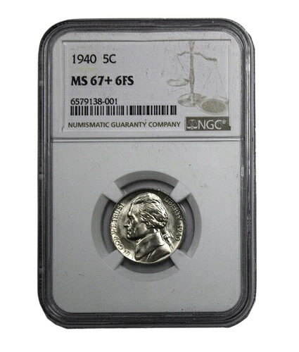 1940年 -P ジェファーソンニッケル 5セント NGC MS 67+ 6FS（レジストリピース） - (12087)｜WORLD RESOURCE【KING店】