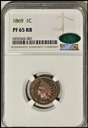 1869年インディアンヘッドセント1C -- NGC PF 65 RB CAC (#100994)｜WORLD RESOURCE【KING店】