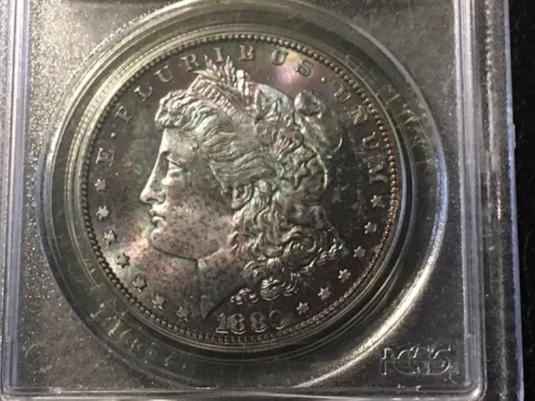 1880-S モルガンドル PCGS 65 プルーフ とんでもない紫緑赤の色｜WORLD RESOURCE【KING店】
