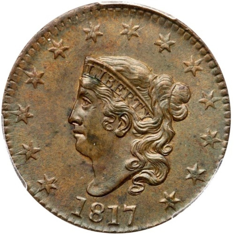 1817 N-13 R-1 PCGS MS 63 BN マトロンまたはコロネットヘッド ラージセントコイン 1セント｜WORLD RESOURCE【KING店】
