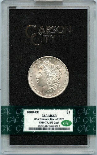 1880-CC モルガン・ダラー GSA ホード S$1 CACG MS63 Rev/78 Vam-7A CAC｜WORLD RESOURCE【KING店】