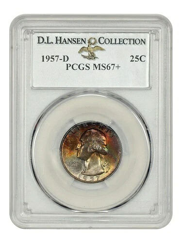 1957-D 25C PCGS MS67+ ex: D.L. ハンセン - ワシントン クォーター｜WORLD RESOURCE【KING店】