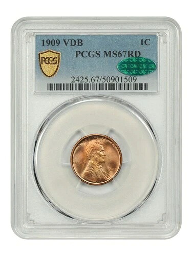 1909 VDB 1C PCGS/CAC MS67RD - リンカーン・セント（小麦裏面） - 人気のVDB発行｜WORLD RESOURCE【KING店】