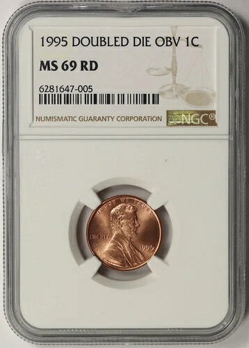 1995年 ダブルダイ 表面 リンカーン記念ペニー 1C MS 69 RD レッド NGC DDO