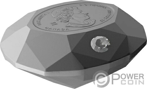 フォーエバーマーク ブラックラベル オーバルダイヤモンド 3Dシェイプ シルバーコイン 50ドル カナダ 2023年以降