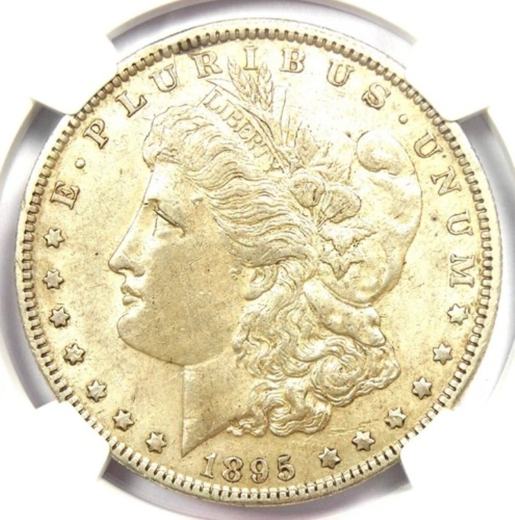 1895-O モルガン シルバー ダラー 1 ドル コイン - NGC AU53 認定 - AU53 の希少な日付