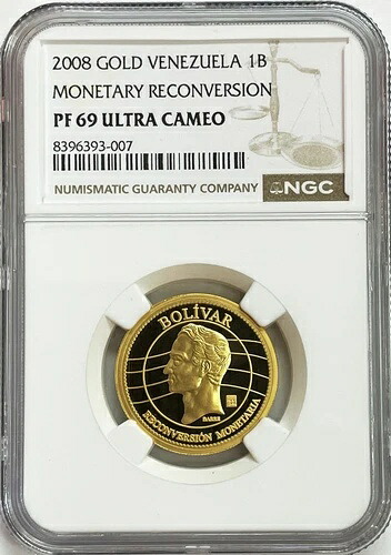 2008年 ベネズエラ ボリバル 金貨 シモン・ボリバル NGC プルーフ 69 UC