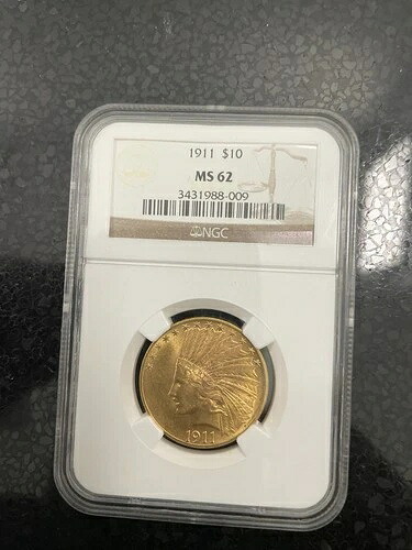 1911年 $10.00 インディアンヘッド ゴールドイーグル MS62 NGC