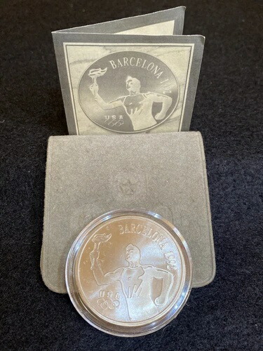 楽天市場】【記念銀貨】バルセロナオリンピック記念 2000ペセタ SV925