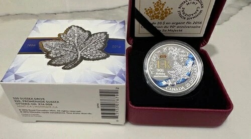 2016年 エリザベス2世女王90歳の誕生日 1オンス 純度9999の銀貨 カナダ