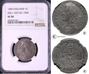 1549-1946 ジョージ5世と6世、その他銀貨シリングコインの日付を選択してください