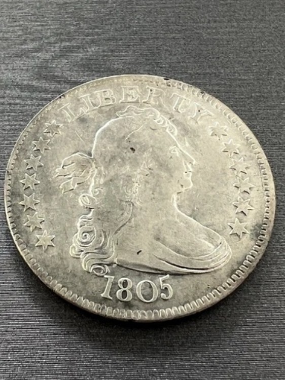 1805年 ドレープ胸像 シルバー クォーター クリーニング済み #435