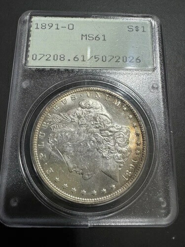 1891年 O モルガン シルバードルコイン PCGS MS 61 ラトラー