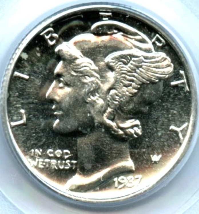 1937年マーキュリーダイム、PCGS PR67