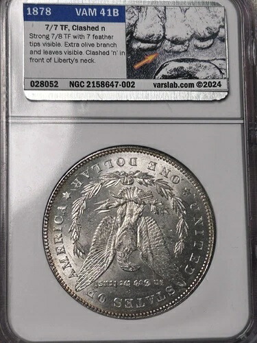 1878年 NGC MS64 7/8TF ストロング VAM41B 7/7 バラエティ トップ100、すごい！ モルガン銀貨