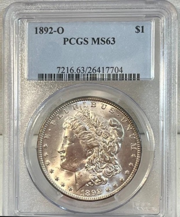 1892年 O モルガン銀貨 PCGS MS63 証明書番号 26417704