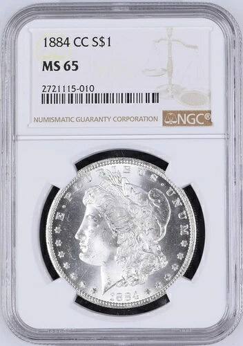 1884-CC モルガン銀貨 NGC MS65 - ブラストホワイト＆美しいフロストデバイス｜WORLD RESOURCE【KING店】